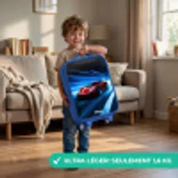 Rode racewagen in digitale snelheidswereld Kinderkoffer - Blauw klein -sfeer2_FR