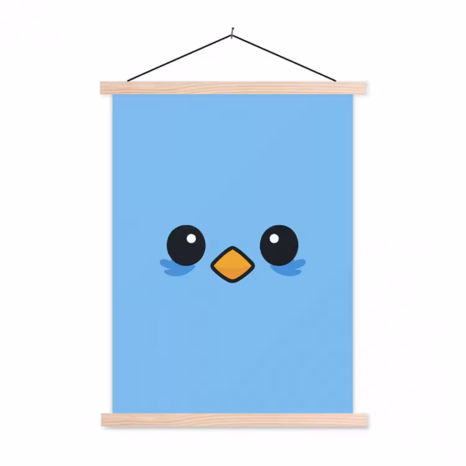 Stoffbild - Vogel - Blau - Einfach