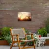 Riet - Gras - Zonsondergang - Natuur - Horizon Tuinposter op houten frame 2 cm dik klein -sfeer3