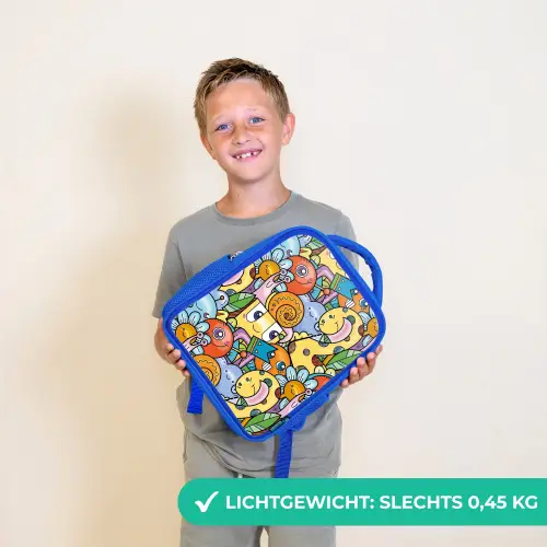 Monster met Stippen Kinderrugzak - Blauw middel -sfeer1_NL
