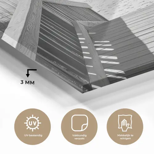 Loopbrug - Hout - Strand - Zee plexiglas 5mm klein -sfeer2