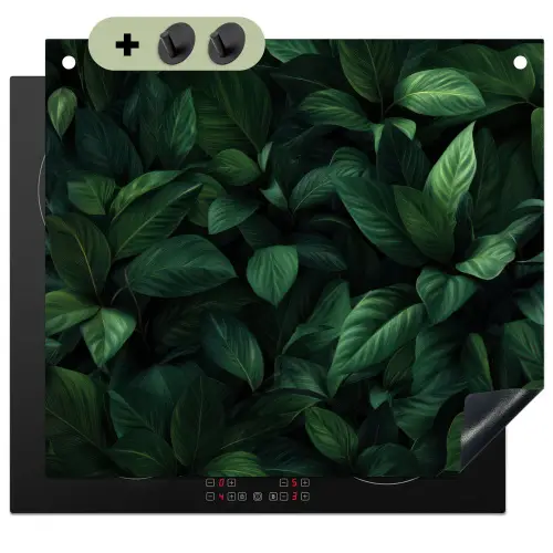 Bladeren - Ovaal - Groen - Nerven Inductie beschemer met haakjes middel -3d
