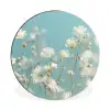 Stengels - Bloemen - Lucht - Wit Wandcirkel aluminium klein -3d