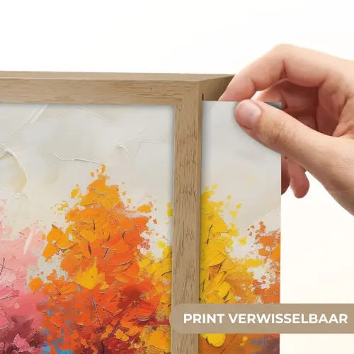 Bomen - Kleurrijk - Natuur - Abstract Light Box met batterij (Wandlamp) middel -USP_websiteprintNL