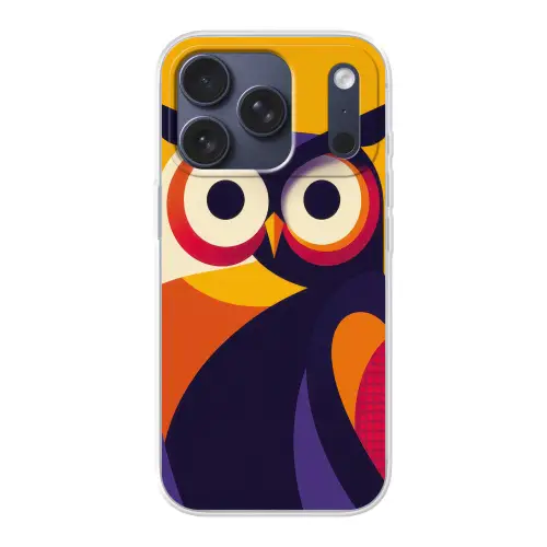 Uil - Grafisch - Kleurrijk - Ogen Telefoonhoesje iPhone 17 Pro klein -3d