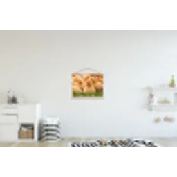 Pijltje - Eend - Natuur - Geel textielposter latten blank klein -kinderkamer