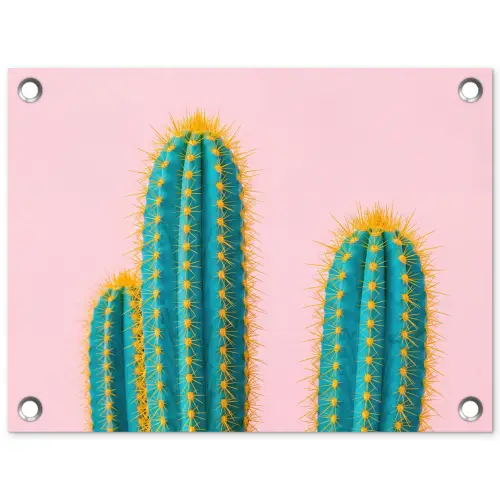 Cactussen - Modern - Pastel tuinposter los doek klein -3d