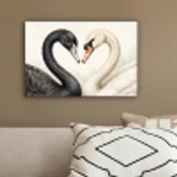 Zwanen - Hartvorm - Dieren canvas 2cm klein -sfeer3