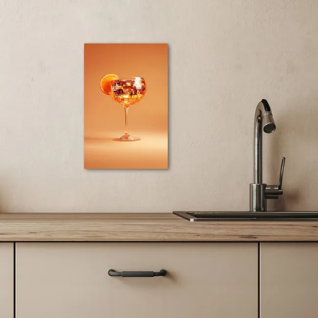 Drank - Oranje - Glitter - Disco KitchenYeah - Keuken - Canvas klein -sfeer2