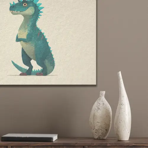 Dinosaurus - Turquoise - Stekels PET vilt klein -sfeer6_closeup