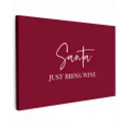 Santa - Wine - Rood - Kerst - Kerstman canvas 2cm klein -z3d