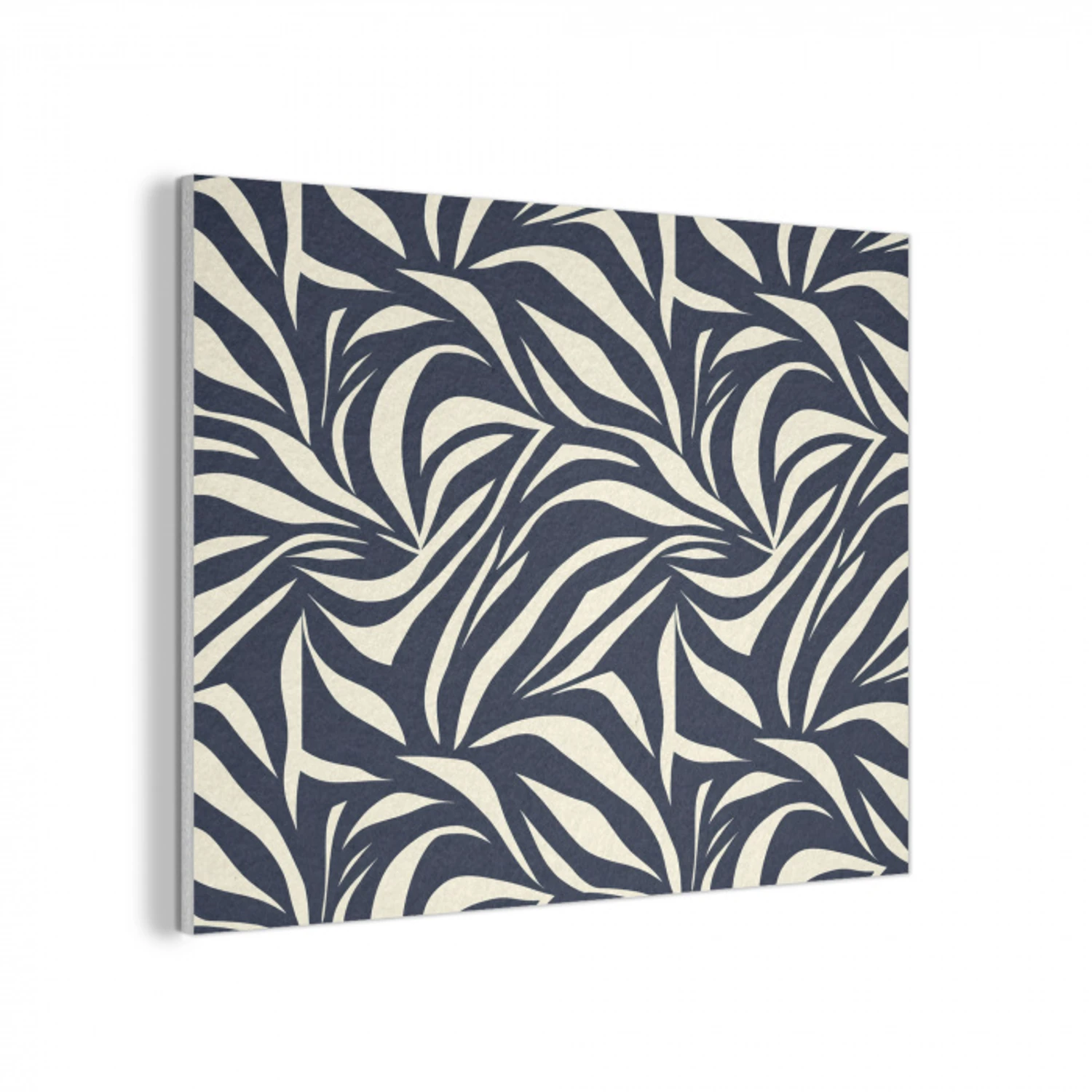 Bladvormen - Blauw - Patroon - Wit PET vilt klein 837 -3d