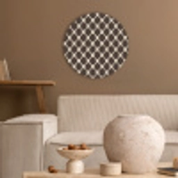 Bruin - Ruitpatroon - Geometrisch Akoestische PET Vilt - Rond klein 838 -sfeer1
