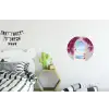 Zee - Roze - Bloemen - Poort Wandcirkel aluminium klein -kinderkamer