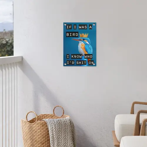 Vogel - Decoratie - Ijsvogel - Blauw tuinposter los doek klein -sfeer8