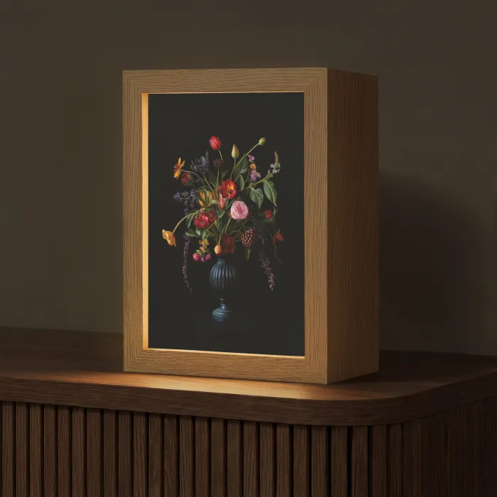 Bloemen - Bessen - Klassiek Light Box met kabel (Tafellamp) klein -z3d_website