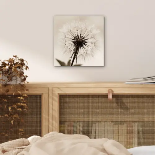 Paardenbloem - Minimalistisch - Wit aluminium wit klein -sfeer3