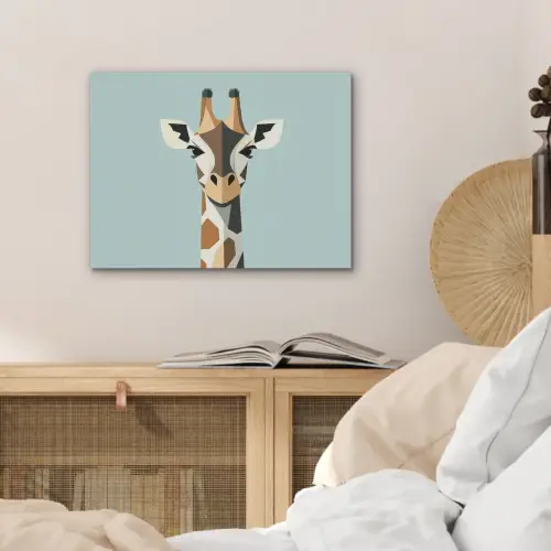 Giraffe - Illustratie - Bruin - Minimalistisch PET vilt klein -sfeer3