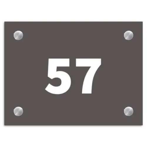 Grijs - Traditioneel Naambord Rechthoek middel -3d