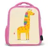 Giraffe - Dier - Kleurrijk Kinderrugzak - Roze middel -3d