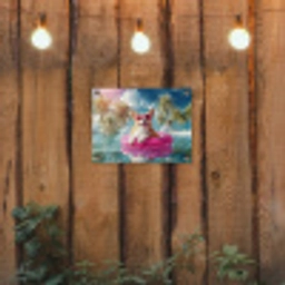 Corgi - Zwemband - Roze - Zonnebril tuinposter los doek klein -sfeer1