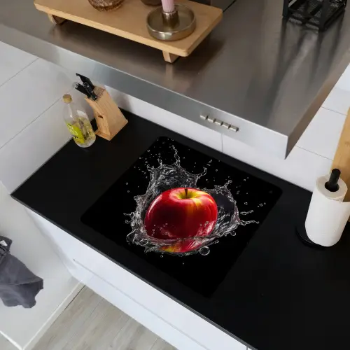 Appel - Rood - Water - Zwart - Fruit Inductie beschemer met haakjes middel -sfeer1