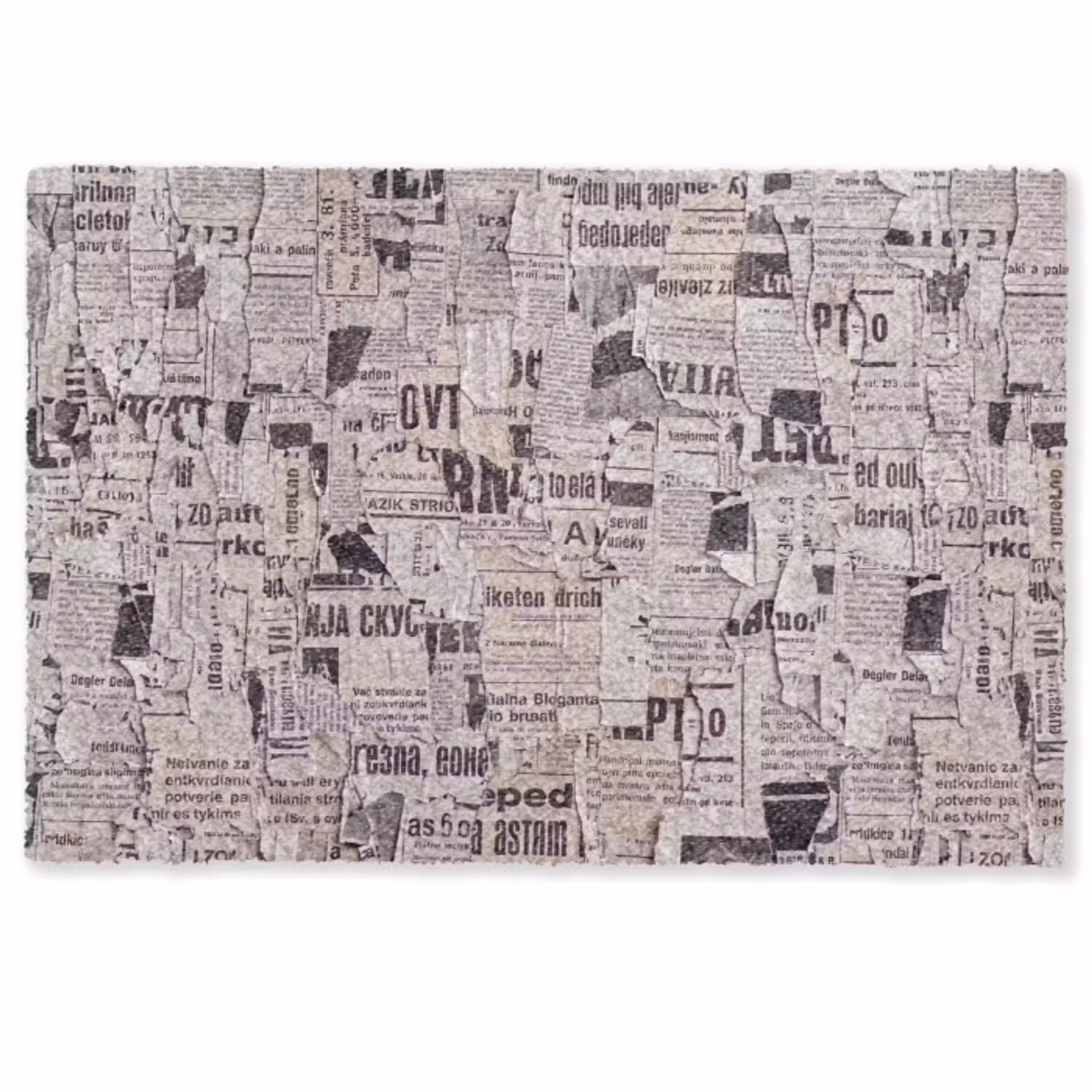 Krant - Gescheurd - Textuur - Abstract - Zwart-wit Deurmat klein -zkaufland3d