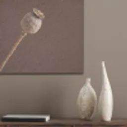 Papaverbol - Droogbloem - Bruin - Minimalistisch PET vilt klein -sfeer6_closeup