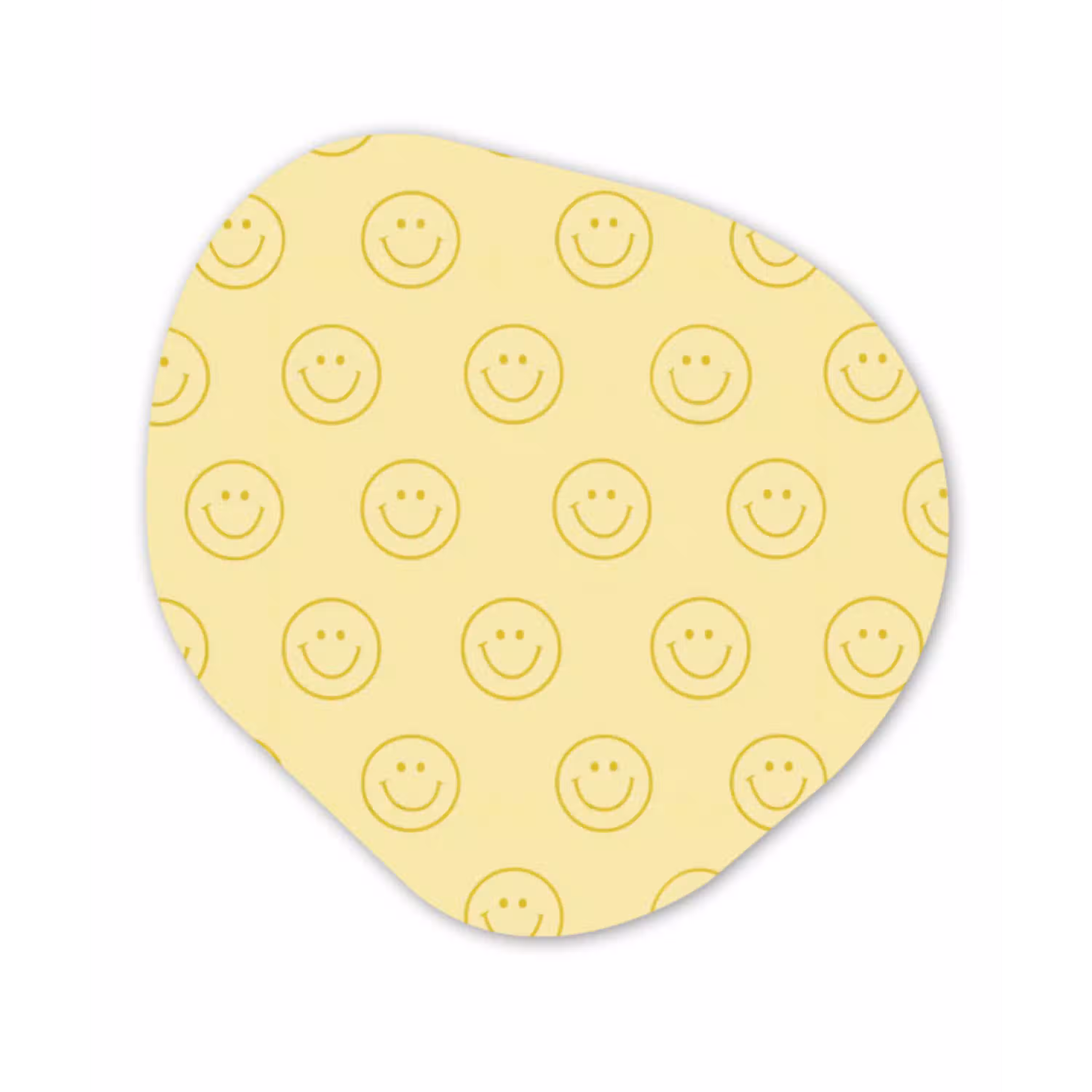 Smileys - Patroon - Retro - Zachtgeel Wandcirkel Organisch Forex 3mm klein 629 -3d