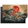 Koi - Zee - Golven - Zon Inductie beschermer vinyl 3mm klein -3d