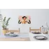 Vrouw - Bloemen - Pastel Muursticker klein -eettafel