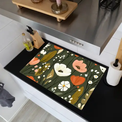 Bloemen - Illustratie - Groen Inductie beschemer met haakjes klein -sfeer1