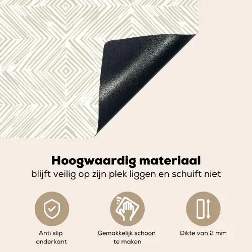 Abstract - Ruiten - Beige Inductie beschemer met haakjes klein 777 -ky-onderkant-nl
