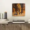 Tijger - Geschilderd - Oranje - Penseelstreken plexiglas 5mm klein -sfeer1
