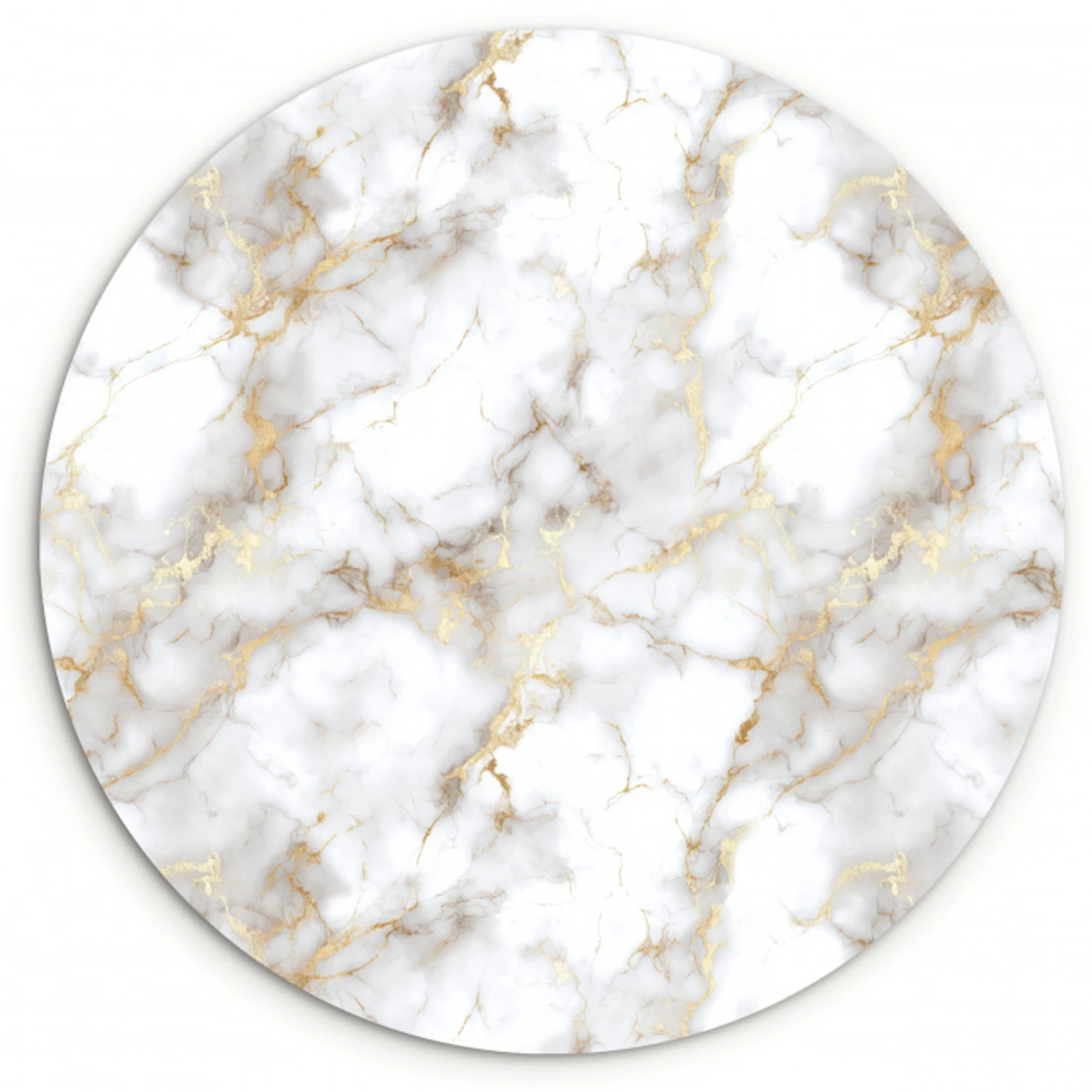 Gouden aders - Marmer - Wit Wandcirkel kunststof plaat 5mm dik klein 188 -3d