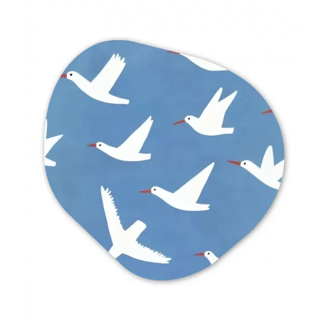 Vogels - Wit - Patroon Wandcirkel Organisch Forex 3mm klein -3d