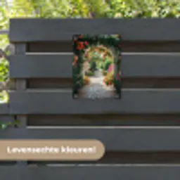 Doorkijk - Bloemen - Natuur - Bloementuin tuinposter los doek klein -sfeer3