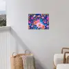 Bloemen - Blauw - Roze tuinposter los doek klein -sfeer8