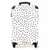 Zwarte stippenregen over een wit oppervlak NBS - Handbagage koffer - Kinderen Unisex middel -productfoto_recht