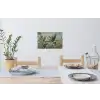 Tropisch bladerdek - Vlinders - groen - Bruin Muursticker klein -eettafel