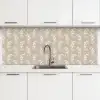 Motief - Beige - Linnen keuken achterwand 2 middel 871 -3d