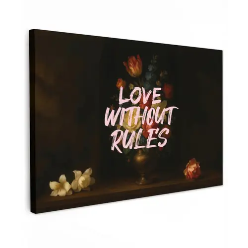 Liefde - Modern - Bloemen canvas 2cm klein -z3d