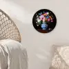Rozen - Bloemen - Vaas - Boeket Wandcirkel kunststof plaat 5mm dik klein -sfeer5