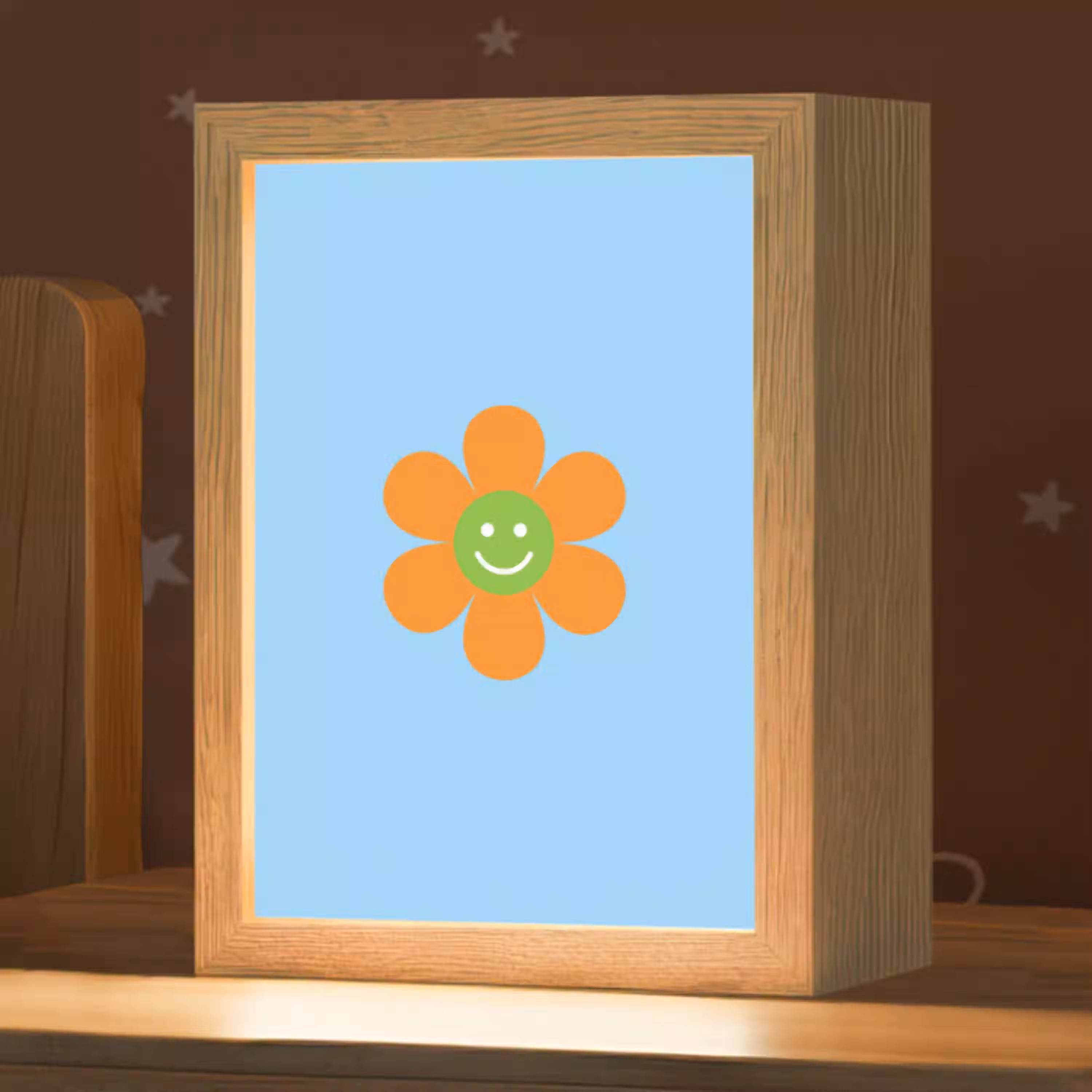 Bloem - Smiley - Kleurrijk Light Box met kabel (Kinderlampje) klein -zzz_3d_website