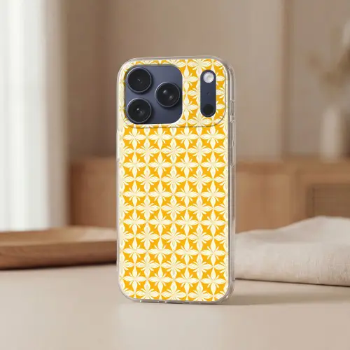 Patroon - Retro - Geel Telefoonhoesje iPhone 17 Pro klein 878 -sfeer2