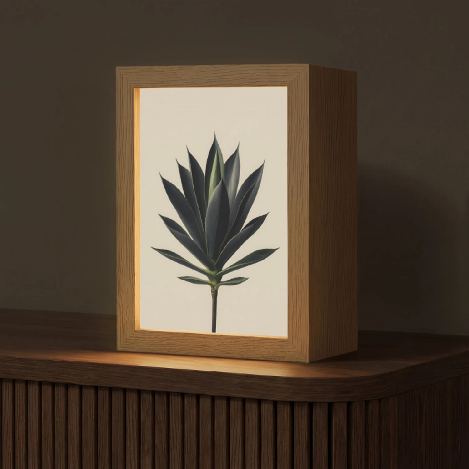 Agaveplant - Symmetrisch - Groen Light Box met kabel (Tafellamp) klein -z3d_website