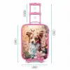 Hond in bloemenveld met vlinders Kinderkoffer - Roze klein -productfoto_formaten