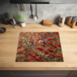 Goudvink - Bessen - Herfst - Natuur - Kleurrijk Inductie beschermer vinyl 3mm middel -sfeer5