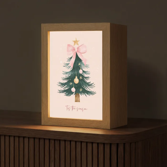 Christmas Season - Kerst - Kerstboom - Roze Light Box met kabel (Tafellamp) klein -z3d_website