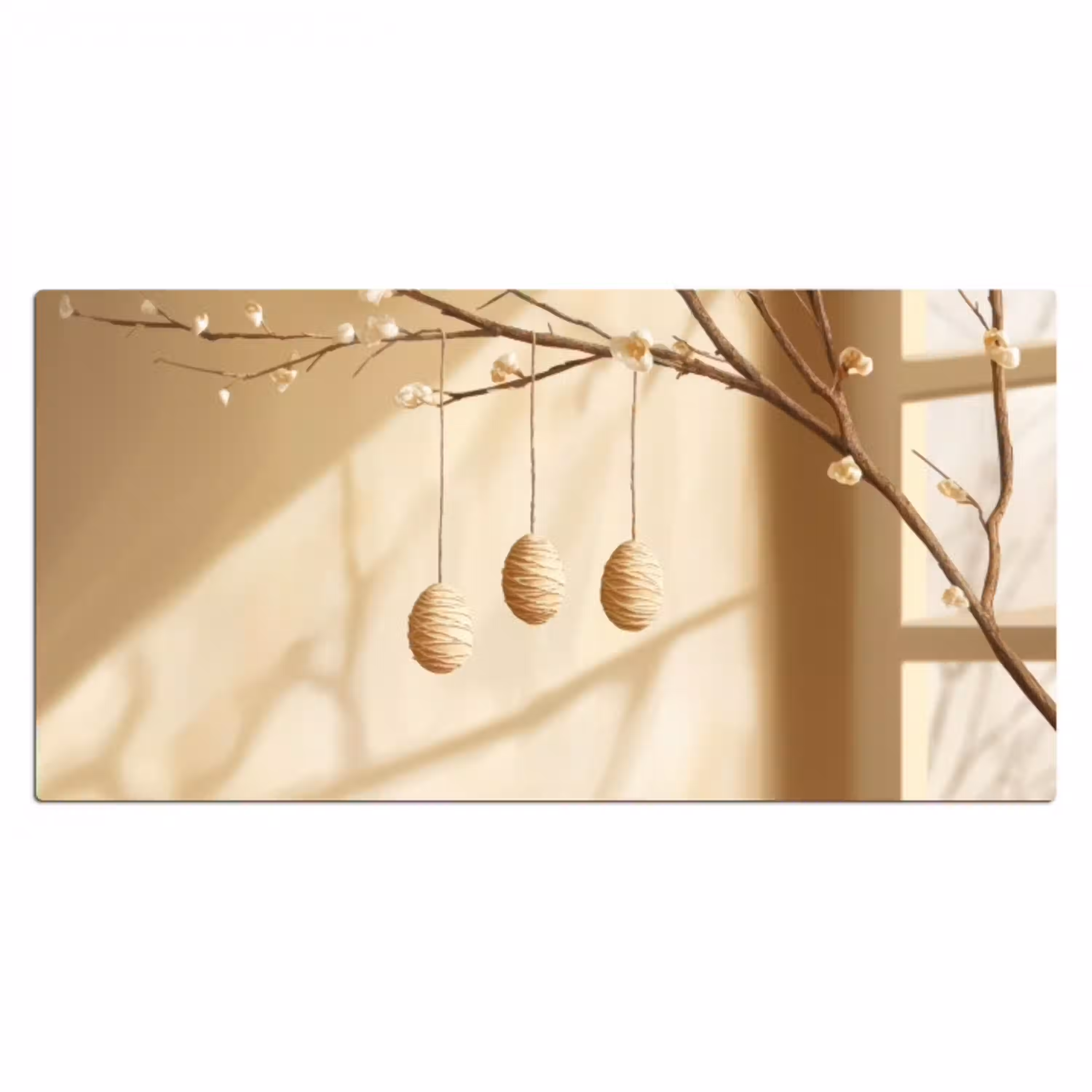 Beige - Paastak - Eieren Muismat XXL klein -3d_leeg